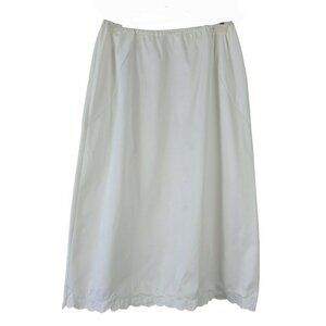 Vintage Van Roalte Half Slip White Small All Dupont Nylon Embroidered Hem USA